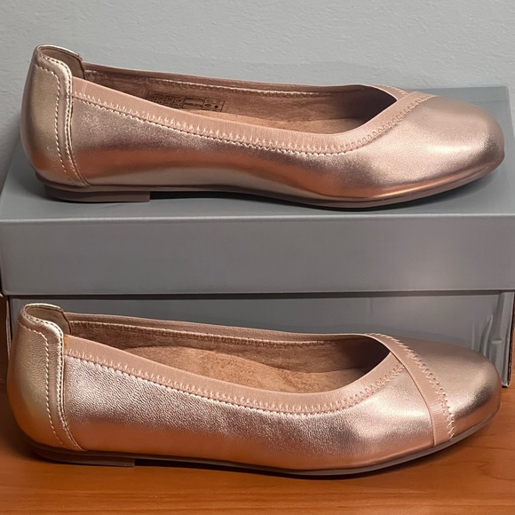 Vionic Spark Caroll Metallic Rose Gold Leather Ballet Flats Size 6.5 - Picture 7 of 13